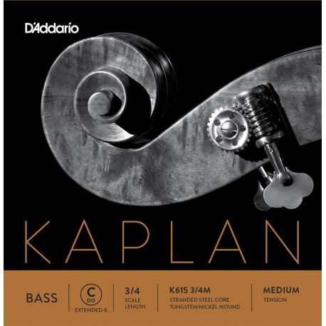 D´addario K615 Cuerda Suelta Contrabajo Kaplan Do (C) 3/4 Tensión Media K615-3/4M Kaplan Bass C Ext.