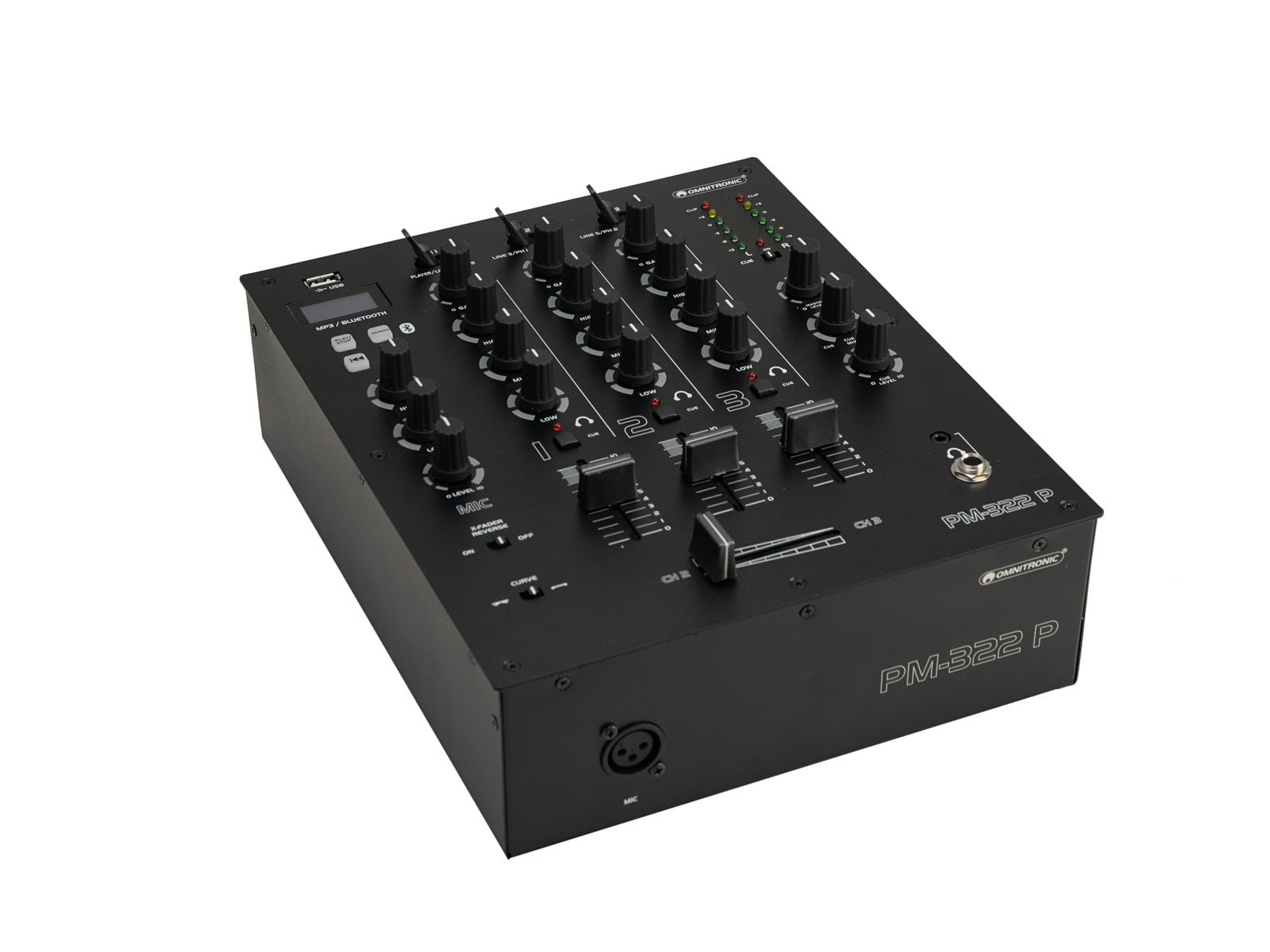 Omnitronic PM-322P Mezclador DJ con Bluetooth y Reproductor USB PM-322P