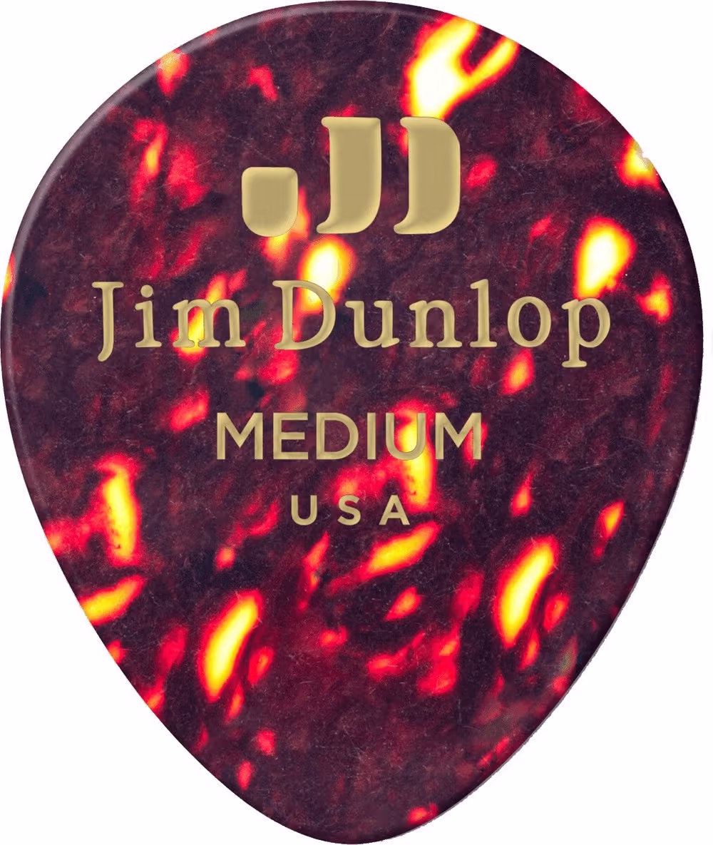 Dunlop pack 72 púas genuine celluloid teardrop shell - medium