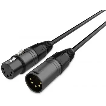 Audibax Silver Black Cable DMX 5 Pines 1 Metro