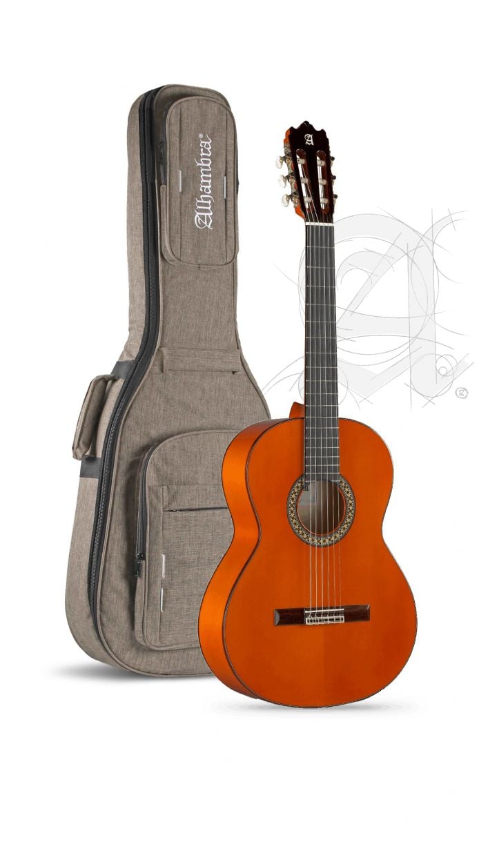 Alhambra 4F con Golpeador Guitarra Flamenco + Funda 4F Golpeador