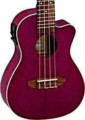 Ortega Ruruby-Ce Ukelele de Concierto Electrificado Rashberry Red See Thru RURUBY-CE