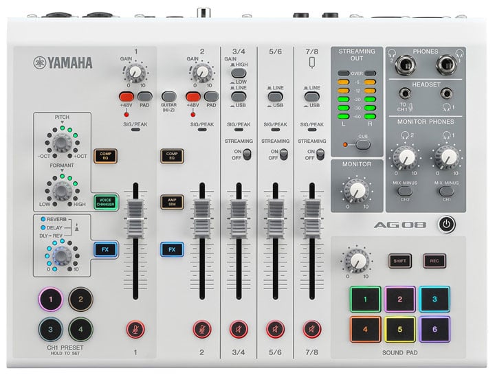 Yamaha AG08 White Mezclador de transmisión en vivo AG08 White