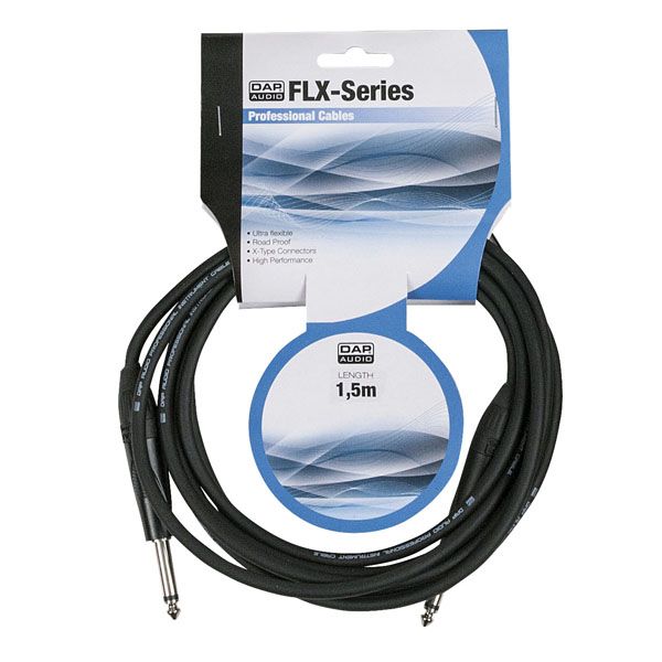 DAP Audio FLX05 Cable Jack Jack Mono de 6,3mm de 1,5 metros FLX05 Jack Jack Mono 1,5 metros