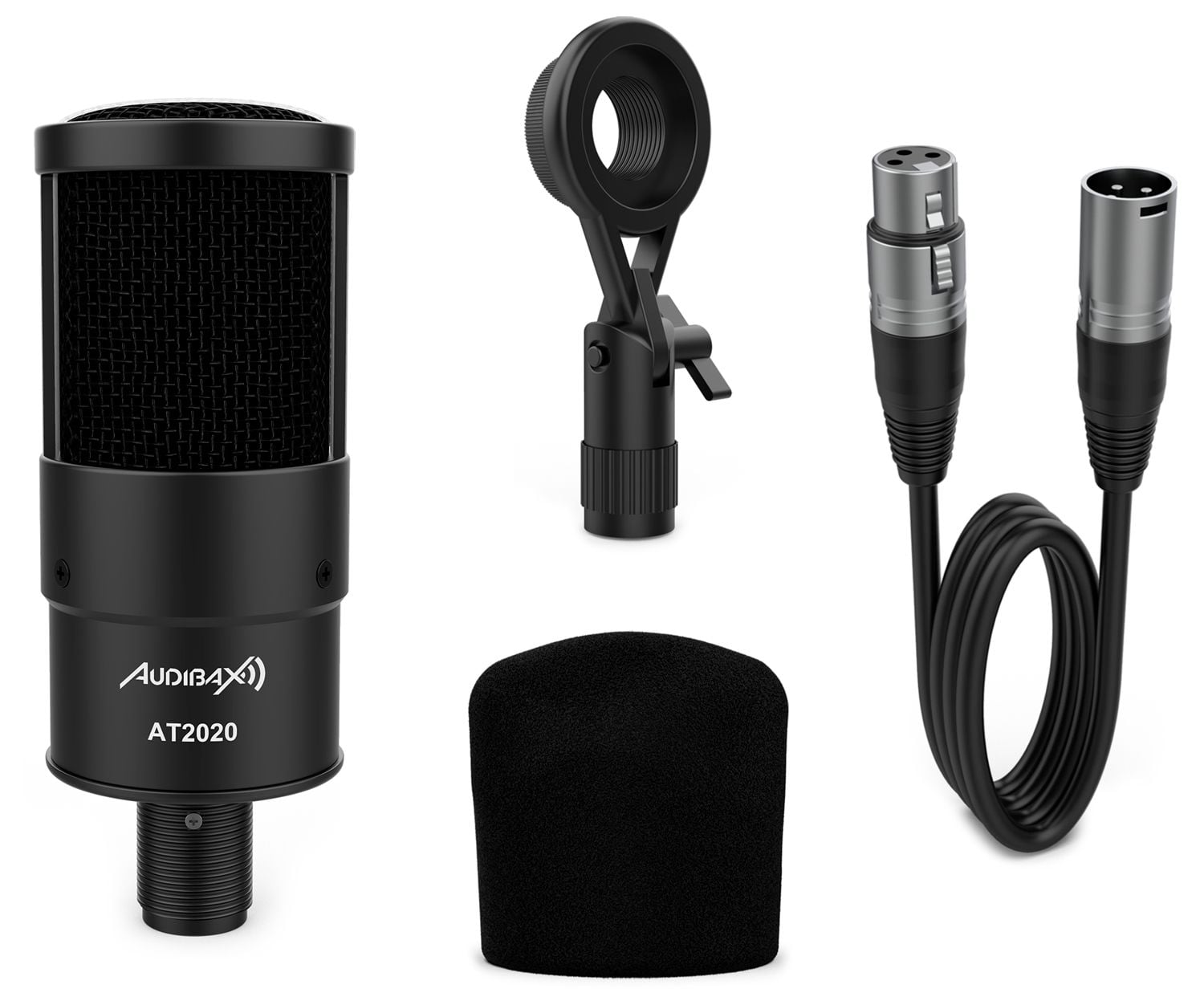 Audibax AT2020 Micrófono Estudio Profesional Condensador AT2020