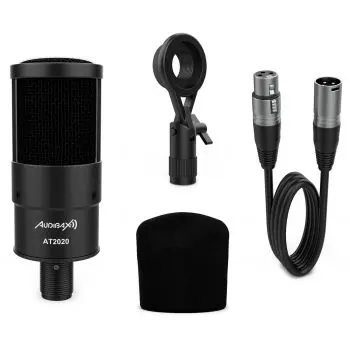 Audibax AT2020 Micrófono Estudio Profesional Condensador