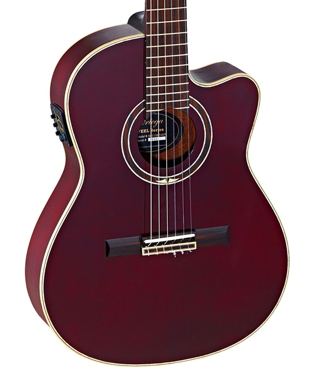 Ortega RCE138-T4STR Guitarra Clásica Electrificada Stained Red RCE138-T4STR
