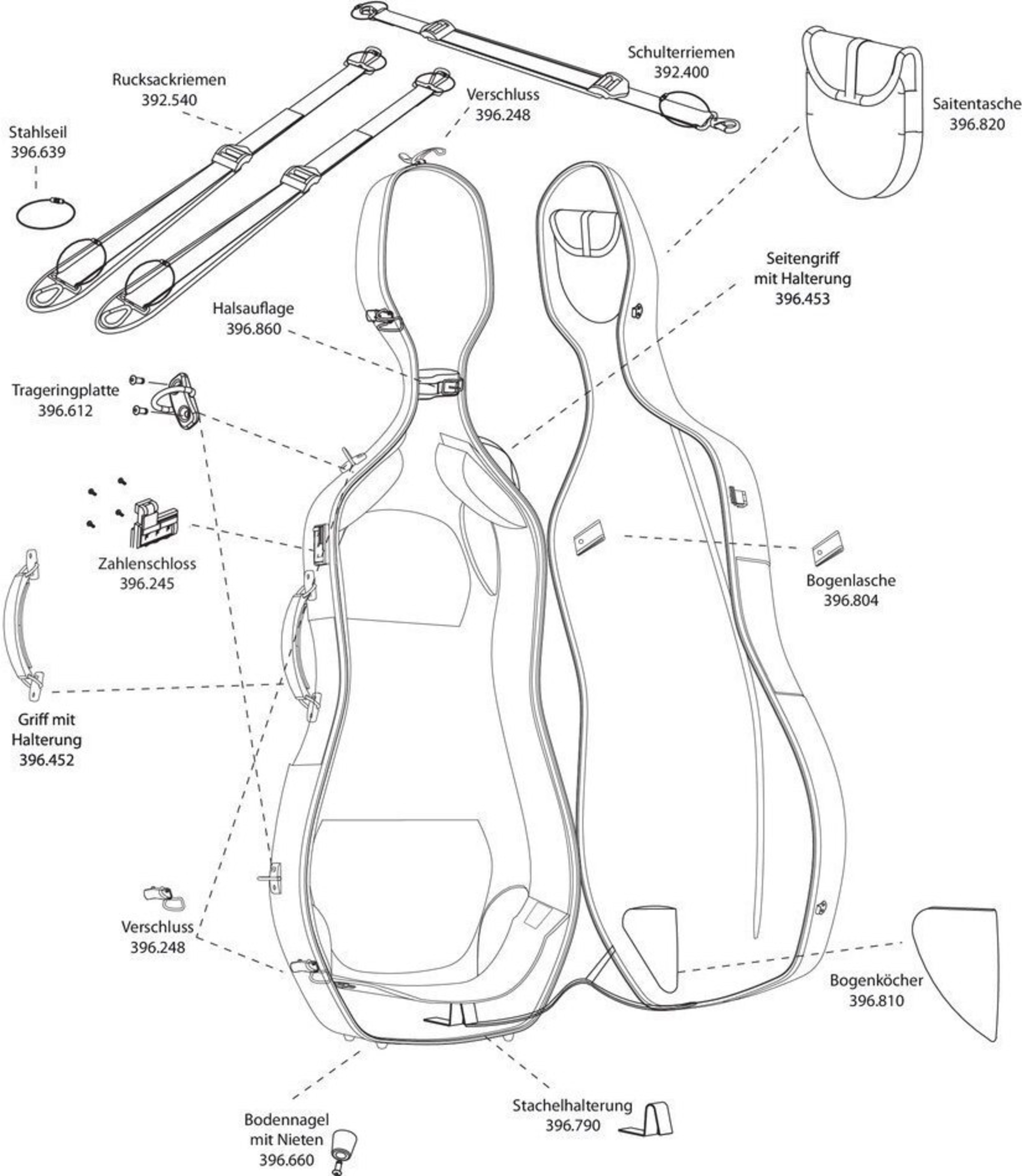 Gewa Sistema de Suspensión para Estuche Cello Air Sistema de Suspensión para Estuche Cello Air