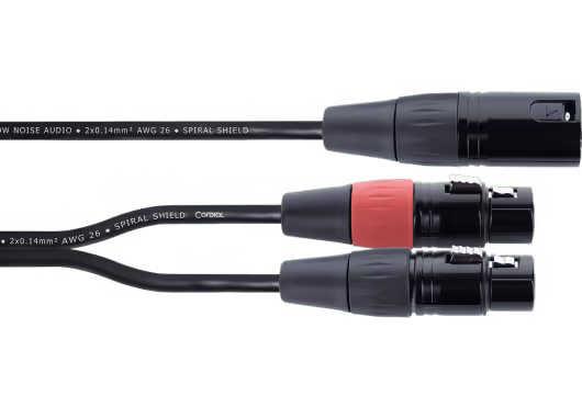 Cordial Cable Y XLR macho / 2 XLR hembra 30 cm ECLEY03MFF