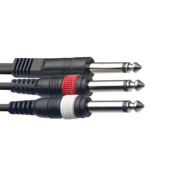 Stagg syc3/p2p-e cable en y, jack mono a 2 jack 6.3 de 3 mertros