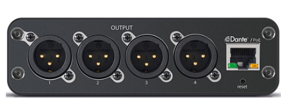 Shure Interface de Audio de DANTE a 4 Canales Analógicos, Conexión XLR ANI4OUT-XLR