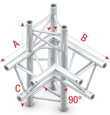 Showtec PT30045 Corner 90 up/down, left -50cm Pro-30 Triangle P Truss PT30045