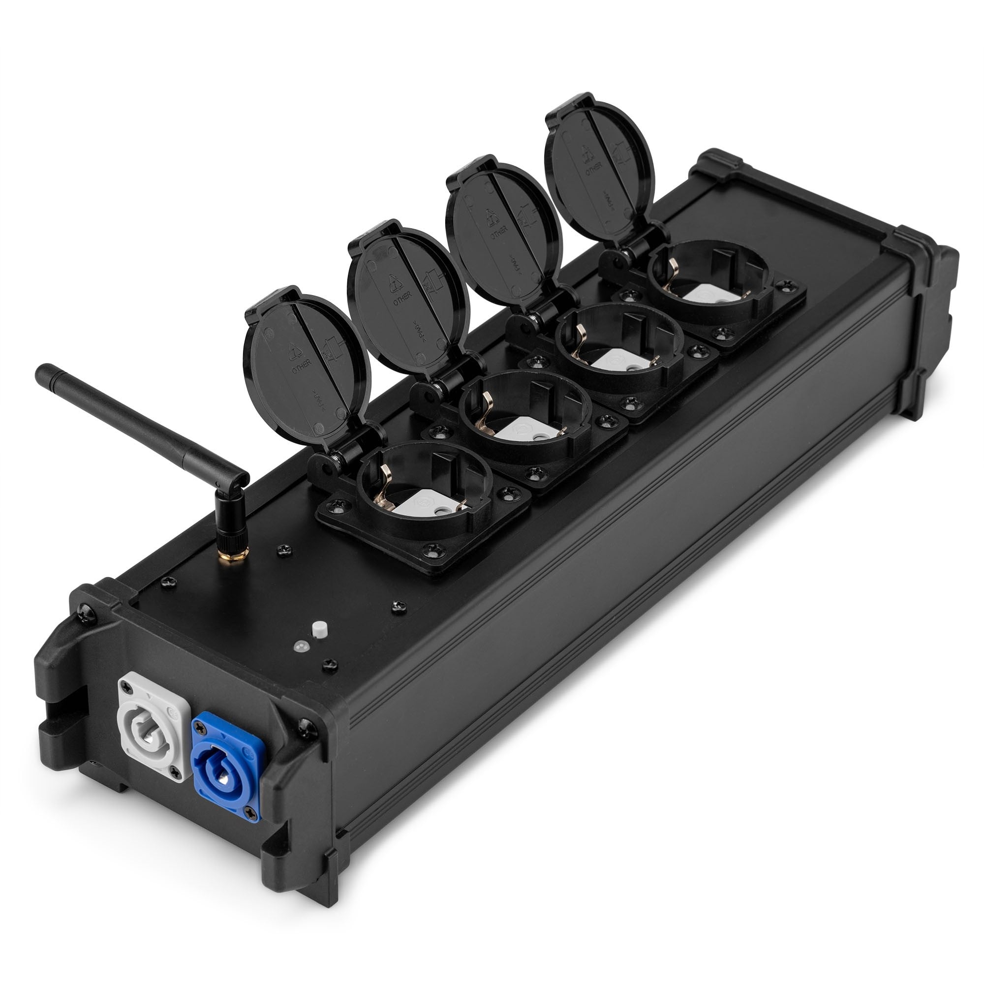 Power Dynamics PSB35 Splitter Powercon DMX Inalámbrico PSB35 PowerBox PwcIN/Out-Out+4S+wdmx