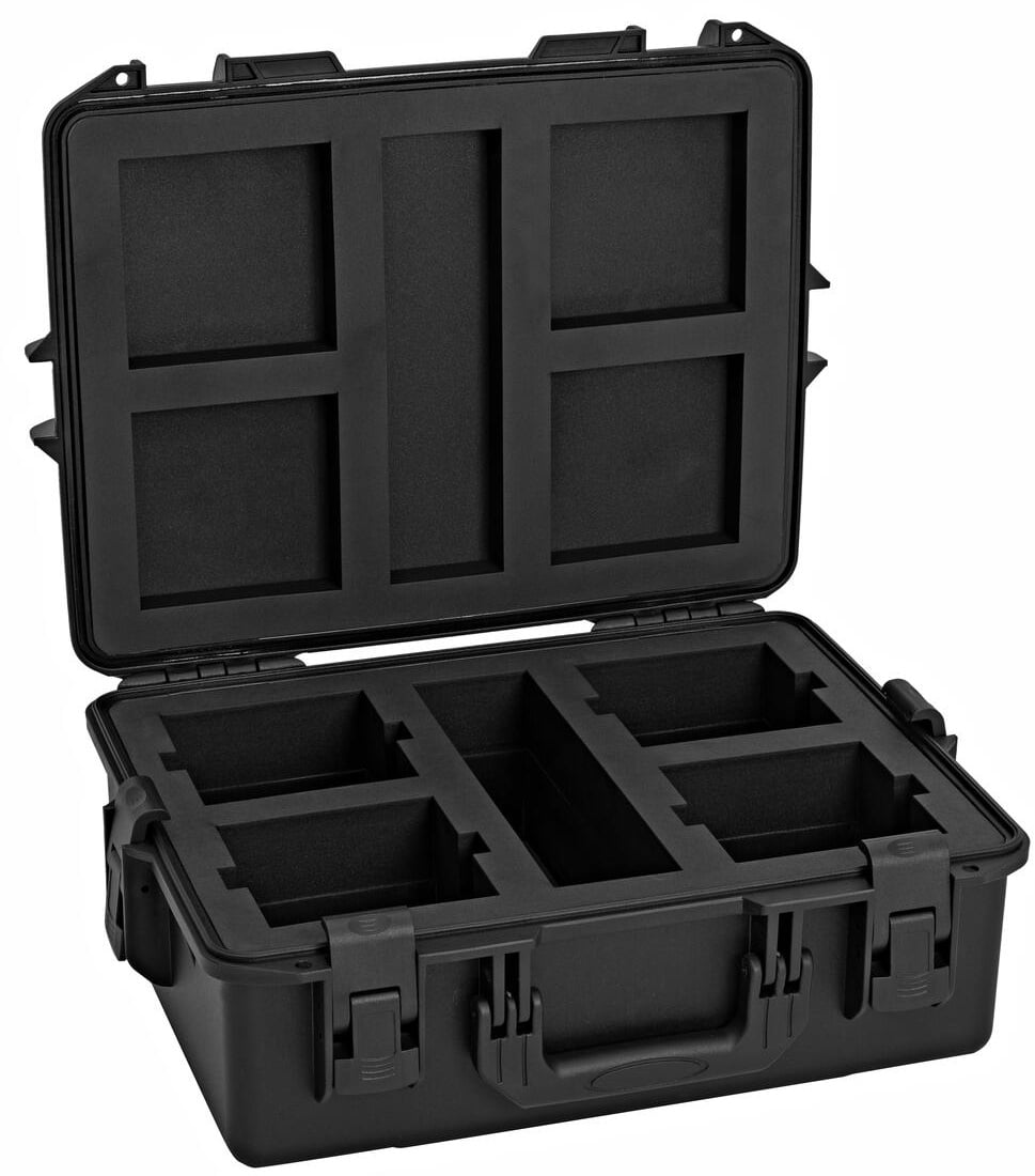 Roadinger 4x AKKU UP-4 QCL Spot QuickDM X MK2 Estuche de plástico 4x AKKU UP-4 QCL Spot QuickDM X MK2