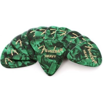 Fender 351 shape premium picks heavy green moto pack 12