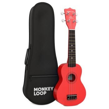 Monkey loop play red ukelele soprano