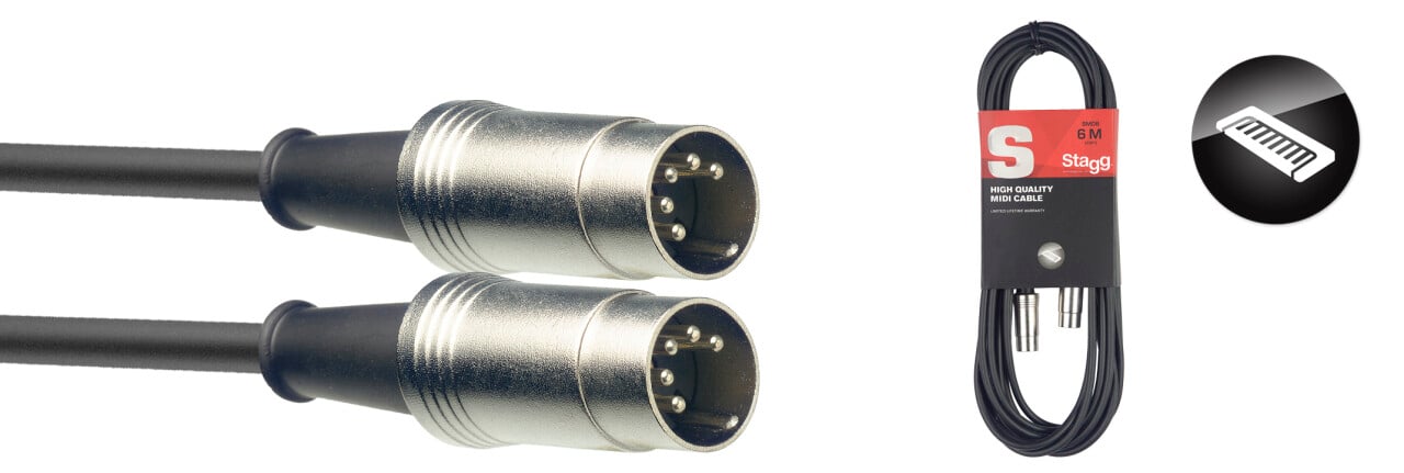 Stagg Cable MiDi con Conectores Metálicos, 10m SMD10