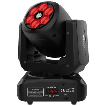 Audibax iowa 90 laser cabeza móvil wash 90w rgbw 4 en 1 + láser verde 500 mw