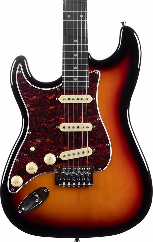 Eko geest300-sb-lh guitarra eléctrica starter st300 tipo strat - sunburs