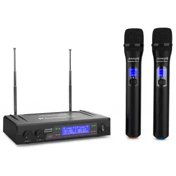 Audibax missouri 2000 micrófono doble inalámbrico mano vhf rango b