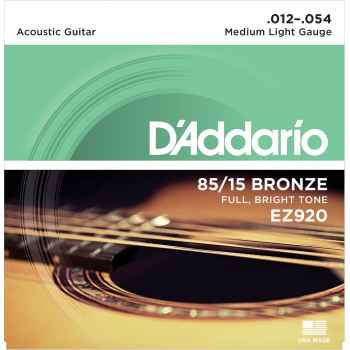 D´addario ez920 - 85-15 great american med-light cuerdas guitarra acústica