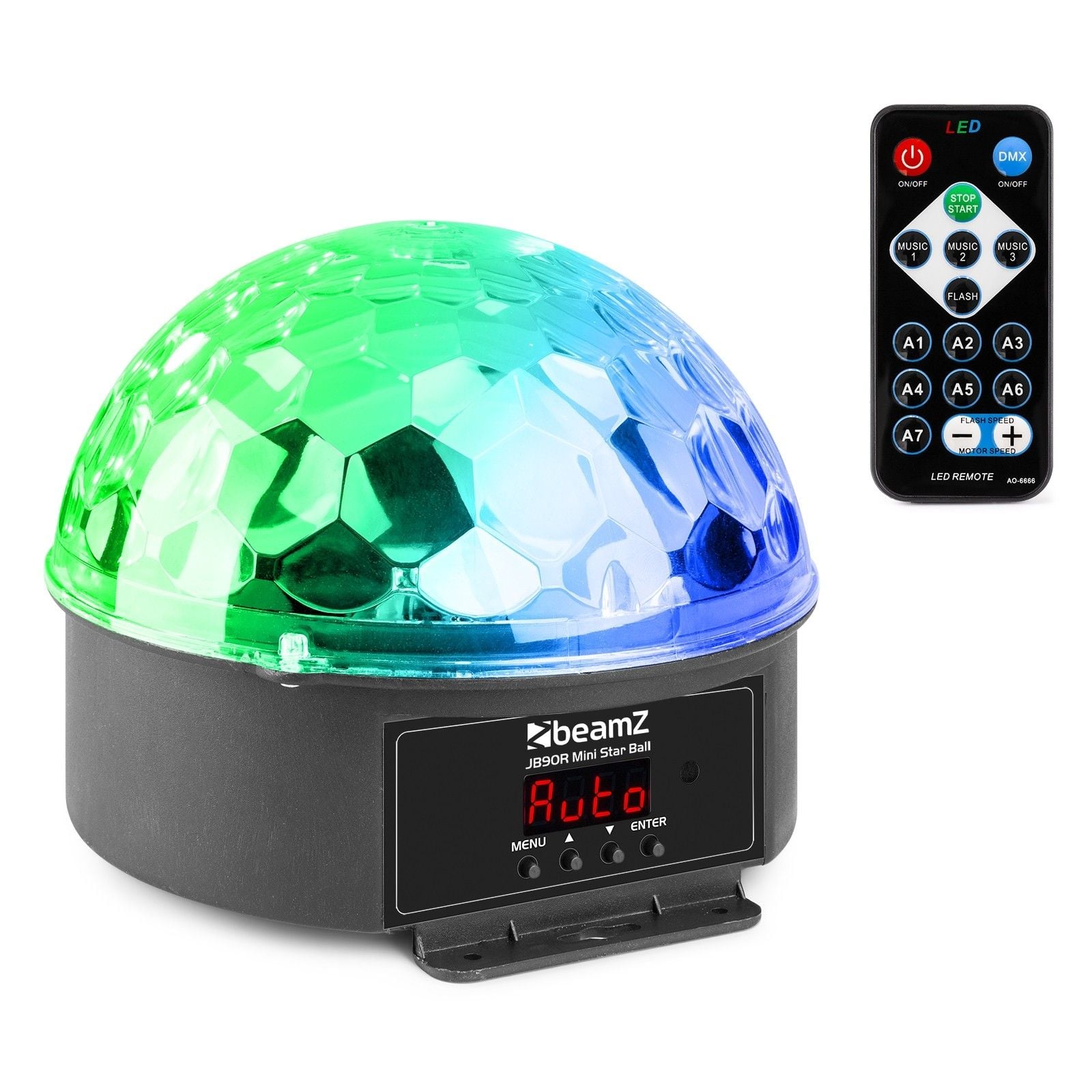 Beamz JB90R MiniStarBall DMX 9 Colores Bola de Iluminación Led 153222 JB90R