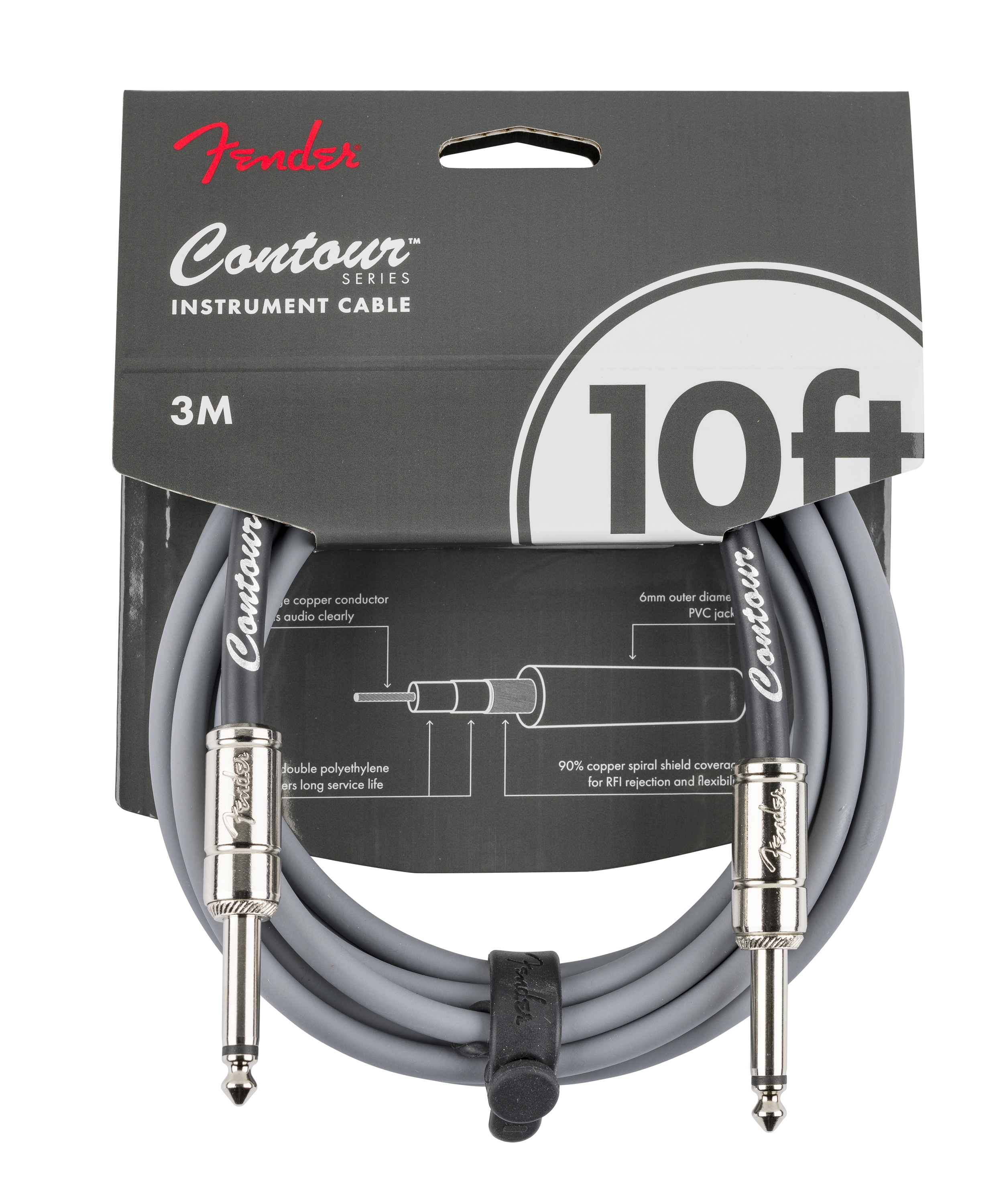 Fender Contour 10 Cable Inca Silver Cable Jack Contour 10 Cable Inca Silver