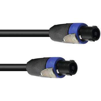 Psso cable de altavoz speakon 4 x 2.5, 20 metros, negro