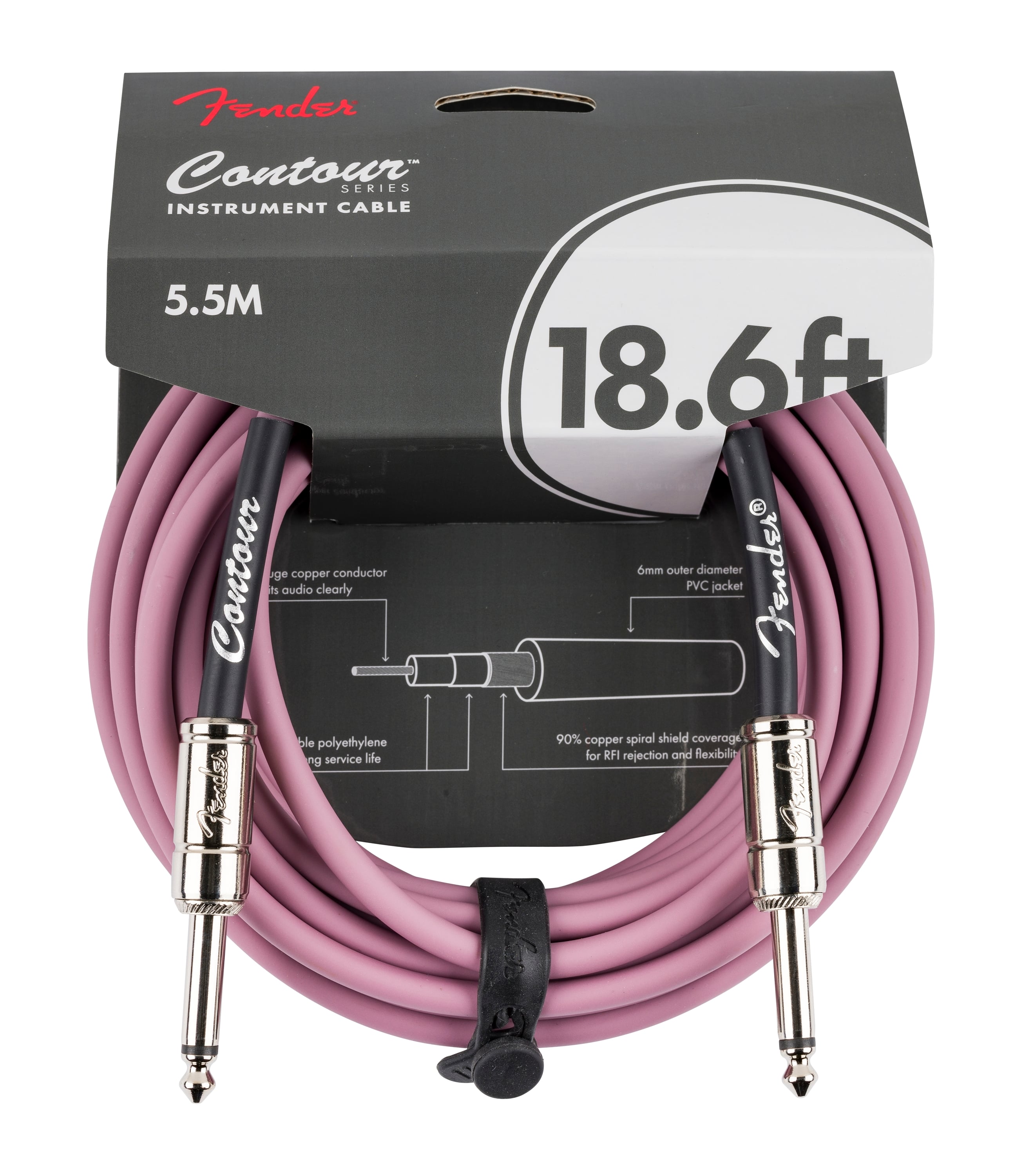 Fender Contour 18.6 Cable Burgundy Mist Cable Jack Contour 18.6 Cable Jack Burgundy Mist