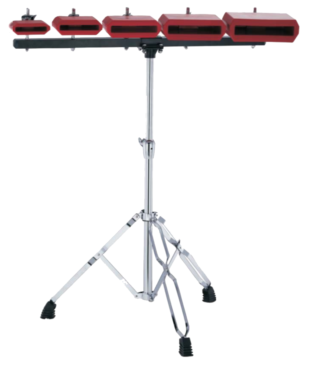 Jinbao Juego De 5 Cencerros Metal Rojos Con Soporte JBCB05A