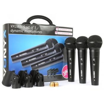 Vonyx vx1800s microfono dinamico set 3pcs 173450