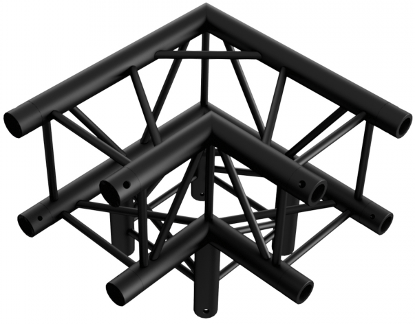 Showtec GQ30012B Corner 3-way 90 Black RAL9005 Pro-30 Square G Truss GQ30012B