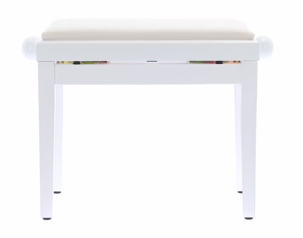 QUIK LOK Banqueta Piano Terciopelo - Blanco Brillante TQMPB010WH