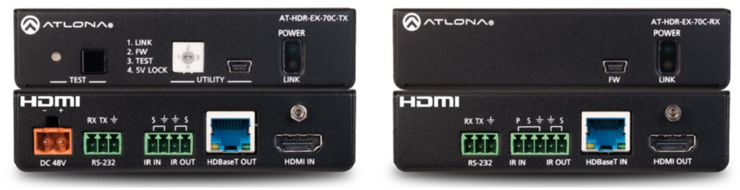 Atlona Kit Tx/Rx serie HDR 4K/UHD HDMI sobre HDBaseT, 70mts, con Control y PoE AT-HDR-EX-70C-KIT