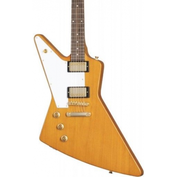 Epiphone korina explorer aged natural lh guitarra eléctrica para zurdos con estuche incluído