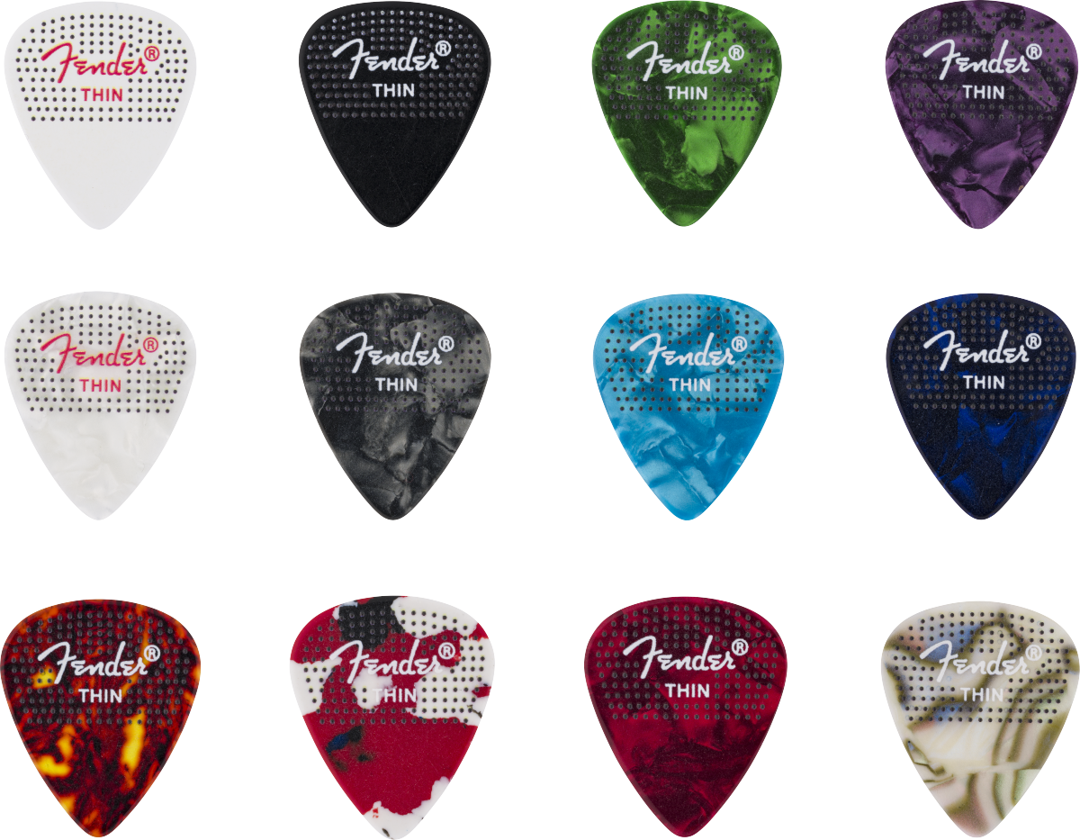 Fender 351 Dotted Celluloid Picks 12-Pack Thin Púas Guitarra 351 Dotted Celluloid Picks 12-Pack Thin