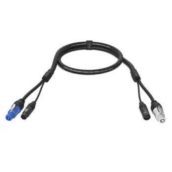 Audibax PC-XLR-150 Cable señal XLR a XLR + Alimentación input PowerCON a output powerCON 1,5 m