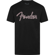 Fender Spaghetti Logo Wavy Checker Tee, Pink Checker, M Fender® Spaghetti Logo Wavy Checker Tee, Pink Chec