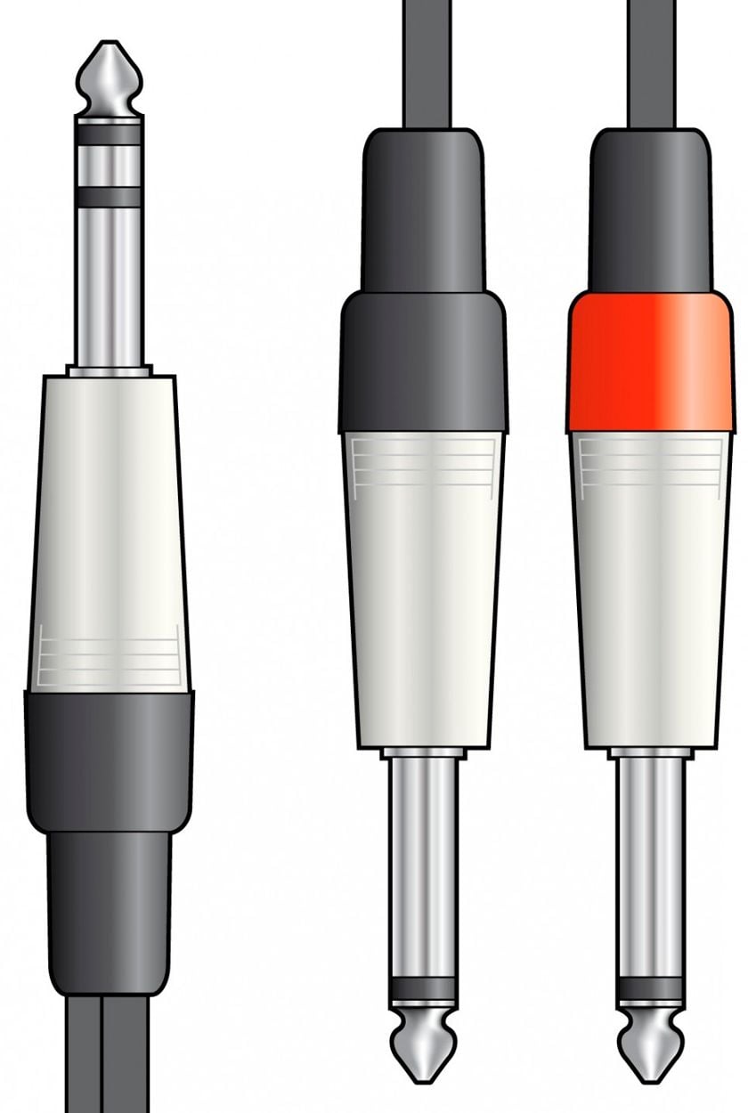 Chord Cable 2 Jack 6.3mm Mono - Jack 6.3mm Stereo 1.5 metros Cable 2 Jack 6.3mm Mono - Jack 6.3mm Stereo 1.5 me