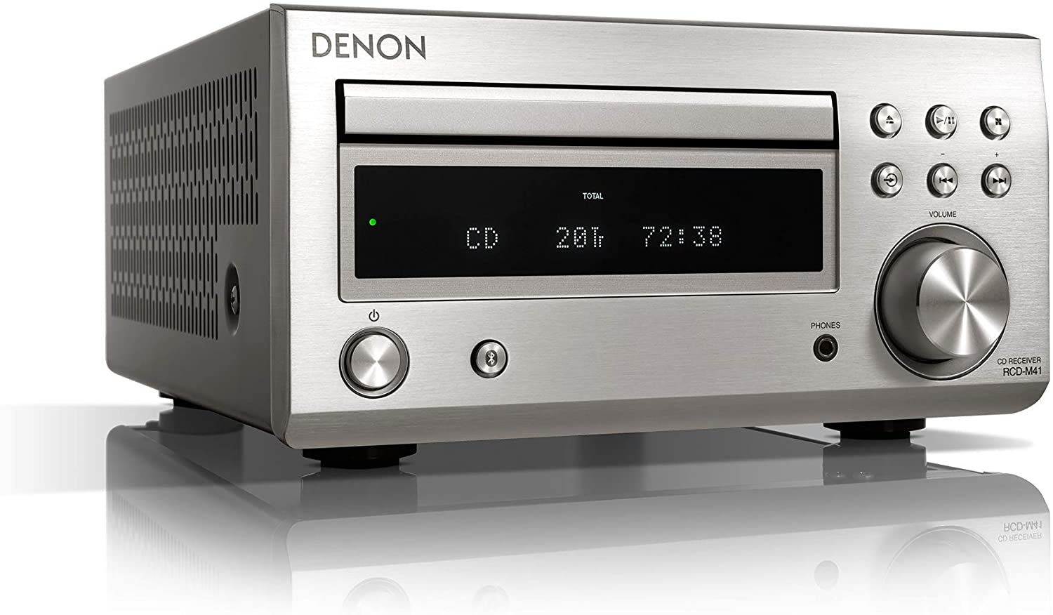 DENON RCD-M41 DAB Silver Mini Receptor CD HiFi Bluetooth 30+30W RMS. RCD-M41 DAB Silver