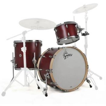 Gretsch drums gb-rc443-cro set usa brooklyn bombo 24 pulgadas satin cherry red