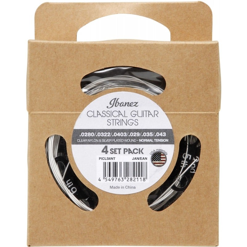 Ibanez PICLS6NT Pack 4 Juegos Cuerda Guitarra Clásica PICLS6NT