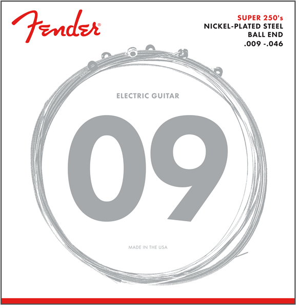 Fender Cuerdas de Guitarra Super 250 Acabado Niquel Plateado 250LR 730250404