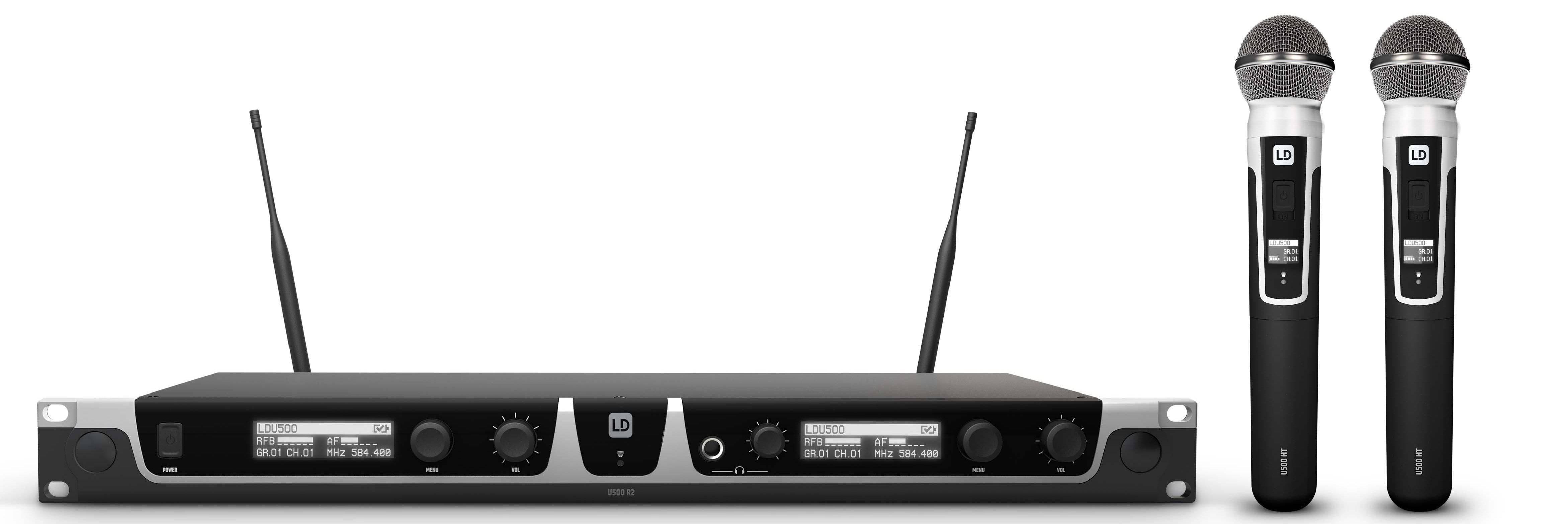 LD Systems U505 HHD 2 Sistema inalámbrico con 2 Micrófonos de Mano dinámicos U505 HHD 2