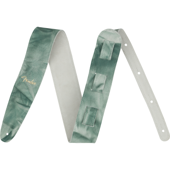 Fender tie dye leather strap sage green correa para guitarra