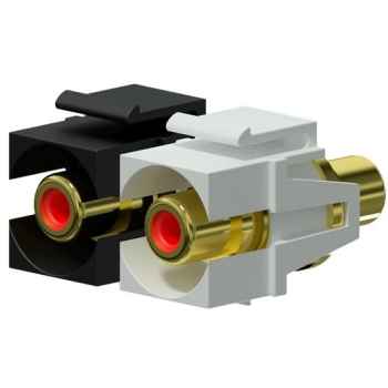 Procab vck107p-b conector rca hembra chasis para montaje en sistema keystone procab negro