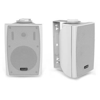Audibax elipse 4 altavoces hifi estantería - pared 2 vías con soportes de pared. blancos pareja