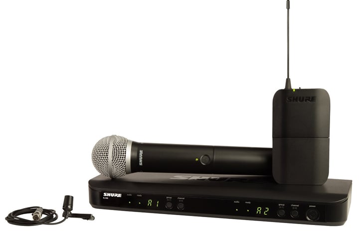 SHURE BLX1288CVL K3 Microfono inalambrico dual de Mano y Solapa 606-630MHz BLX1288CVL K3