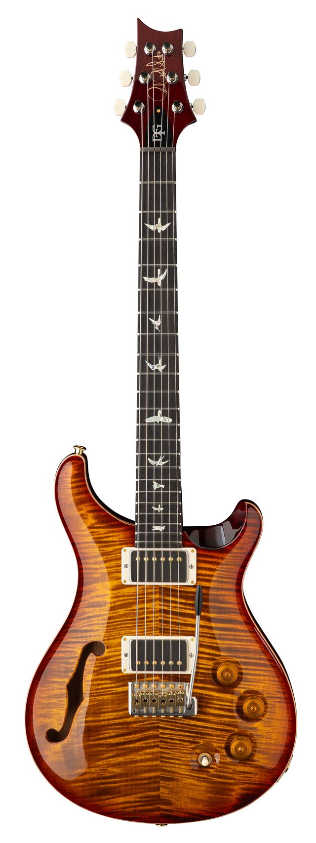 PRS Dgt Semi-Hollow Dark Cherry Sunburst Birds Dgt Semi-Hollow Dark Cherry Sunburst Birds