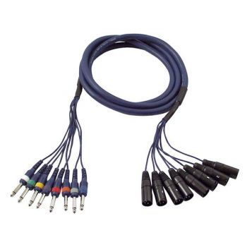 Dap audio fl62 manguera de estudio con 8 xlr macho / 8 jack mono de 6 metros